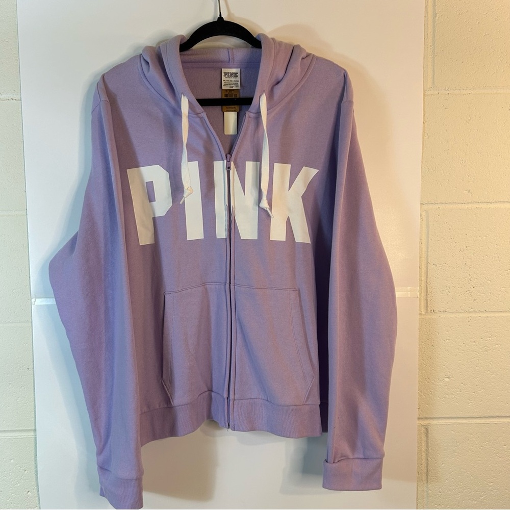 PINK Victoria's Secret Purple Oversized Long Sleeve Hoodie